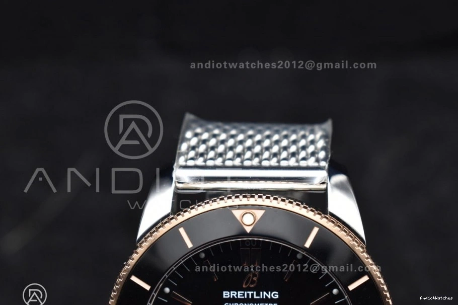 1173 Bezel on Heritage Durable Bracelet BLSF Black 42mm RG and Black A II Bezel SS Dial SuperOcean Ceramic Rubber 0926